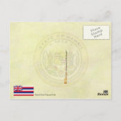 ハワイ州旗とシール ポストカード (裏面)