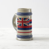 ハワイ州旗とマグカップ州 – アメリカ ビールジョッキ (正面左)