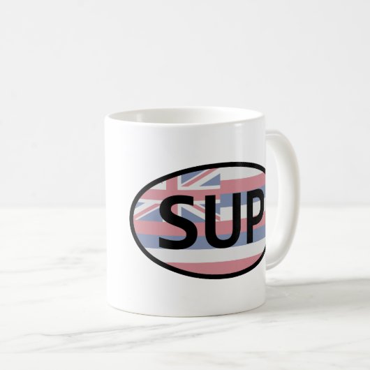 ハワイ州旗のスタンドアップパディング コーヒーマグカップ (正面右)