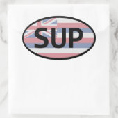 ハワイ州旗のスタンドアップパディング 楕円形シール (バッグ)