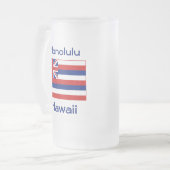 ハワイ州旗の地図シティマグ フロストグラスビールジョッキ (正面左)