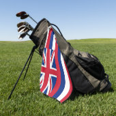 ハワイ州旗を持つゴルフタオル ゴルフタオル (グリーン)