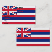 ハワイ州旗を持つ名刺 名刺 (正面/裏面)