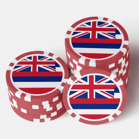 ハワイ州旗を持つ愛国的トランプのポーカーチップ ポーカーチップ (積み重ね)