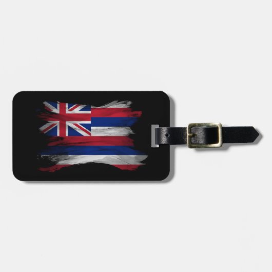 ハワイ州旗ブラシストローク、ハワイ州旗 ラゲッジタグ (正面横)