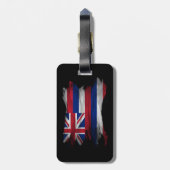 ハワイ州旗ブラシストローク、ハワイ州旗 ラゲッジタグ (裏面縦)