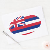 ハワイ州旗ユーロスタイル楕円 楕円形シール (封筒)