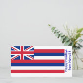 ハワイ州旗、アメリカからのハッピーホリデー シーズンカード (スタンド正面)