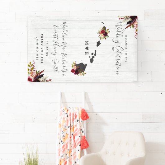 ハワイ州目的地ウェディングウェルカム 横断幕 (インサイチュ)