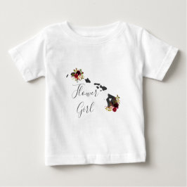 ハワイ州目的地ウェディングフラワーガール ベビーTシャツ