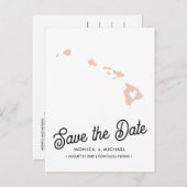 ハワイ州目的地ウェディング任意の色！ 案内ポストカード (正面/裏面)