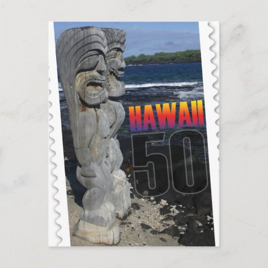 ハワイ州立創立50周年記念はがき島 ポストカード (正面)