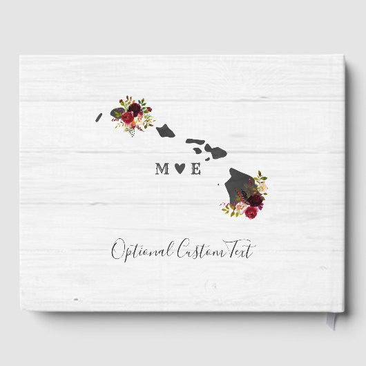 ハワイ州素朴デスティナ結婚ーズモノグラム ゲストブック (裏面)