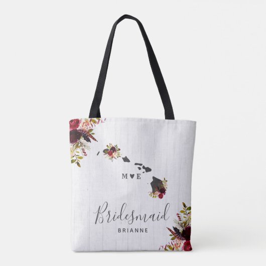 ハワイ州素朴デスティナ結婚ーズモノグラム トートバッグ (裏面)