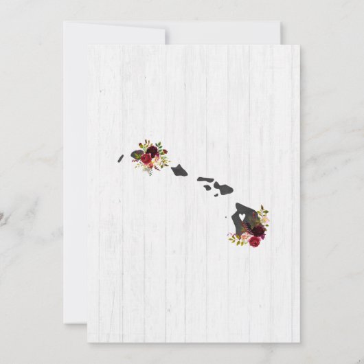 ハワイ州素朴誕生日パーティーへの招待 招待状 (裏面)