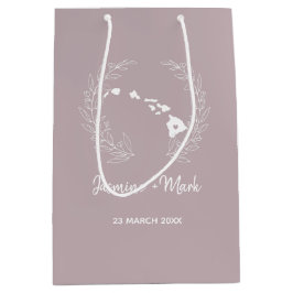 ハワイ州結婚シルエット記念日  ミディアムペーパーバッグ