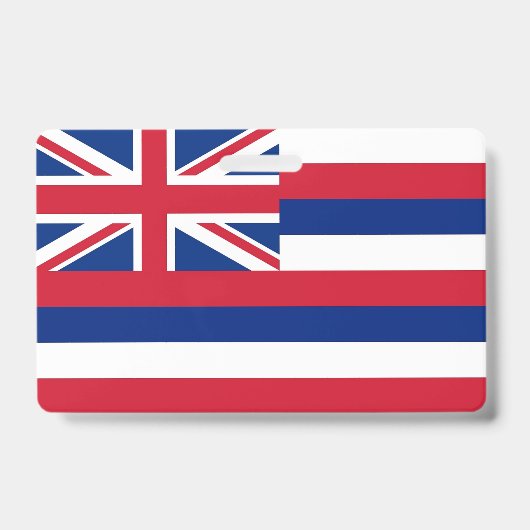 ハワイ州（アメリカ合衆国）の旗が付いた名札 バッジ (正面)
