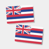 ハワイ州（アメリカ合衆国）の旗が付いた名札 バッジ (正面＆裏面)