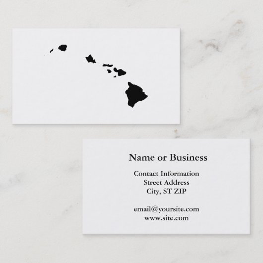 ハワイ州（モノクロ） 名刺 (正面/裏面)