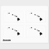 ハワイ州（モノクロ） 長方形シール (シート)