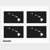 ハワイ州（白と黒） 長方形シール (シート)