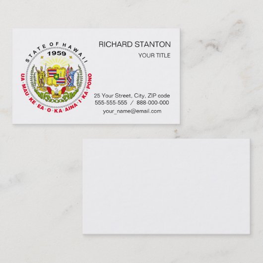 ハワイ徴候 名刺 (正面/裏面)