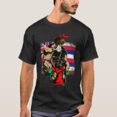 ハワイ戦士ハワイアン国旗Kanaka Maoli Men Wome Tシャツ (正面)