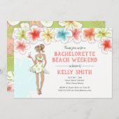 ハワイ挙式前のビーチウィークエンド招待状 招待状 (正面/裏面)