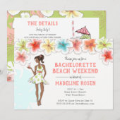 ハワイ挙式前のビーチウィークエンド招待状 招待状 (正面/裏面)