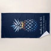 ハワイ挙式前リゾートパーティ パイナップル ビーチタオル (正面)