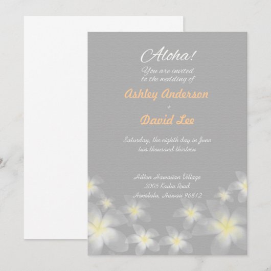 ハワイ挙式招待状 招待状 (正面/裏面)