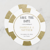 ハワイ挙式 ゴールドポーカーチップ セーブザデート (正面/裏面)