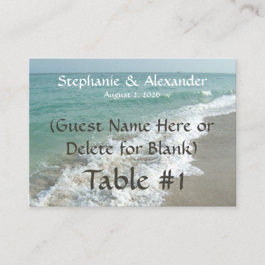 ハワイ挙式 テーブル名 プレイスクカード, オーダーメイド プレイスカード (正面)