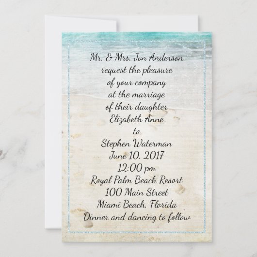 ハワイ挙式 新婦新郎 招待状 (裏面)