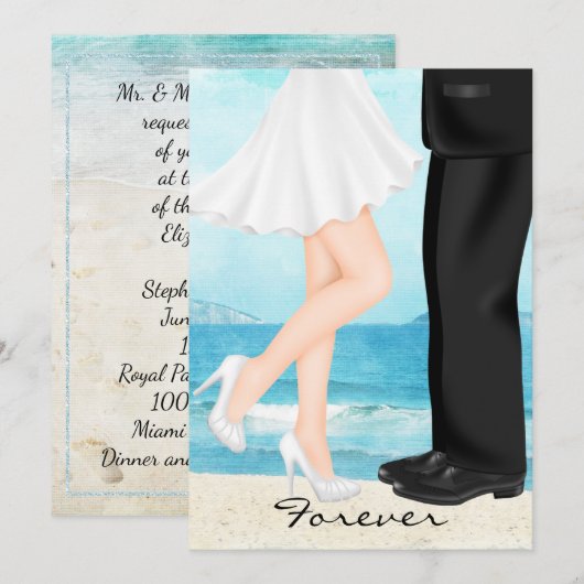 ハワイ挙式 新婦新郎 招待状 (正面/裏面)