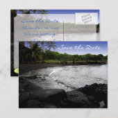 ハワイ挙式　黒い砂のビーチで 案内ポストカード (正面/裏面)