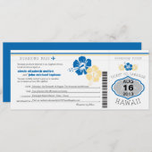 ハワイ搭乗券結婚ズ 招待状 (正面/裏面)