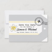 ハワイ旅行テーマのスーツケースタグ Save the Date セーブザデート (正面)