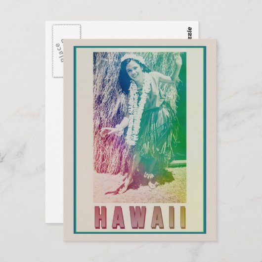 ハワイ旅行フラガールポストカード ポストカード (正面/裏面)