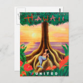 ハワイ旅行郵便はがき ポストカード (正面/裏面)