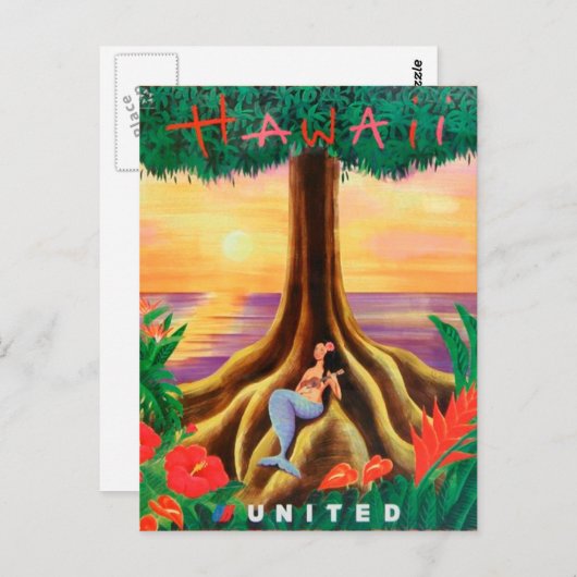 ハワイ旅行郵便はがき ポストカード (正面/裏面)