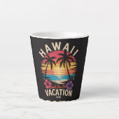 ハワイ旅行 2026 夏休み ビーチ カフェラテマグ (正面)