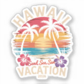 ハワイ旅行 2026 夏休み ビーチ シール (正面)