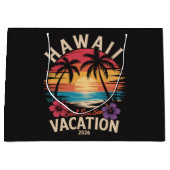 ハワイ旅行 2026 夏休み ビーチ ラージペーパーバッグ (正面)