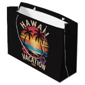 ハワイ旅行 2026 夏休み ビーチ ラージペーパーバッグ (裏面アングル)