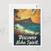 ハワイ有名旅行の場所 ポストカード (正面/裏面)