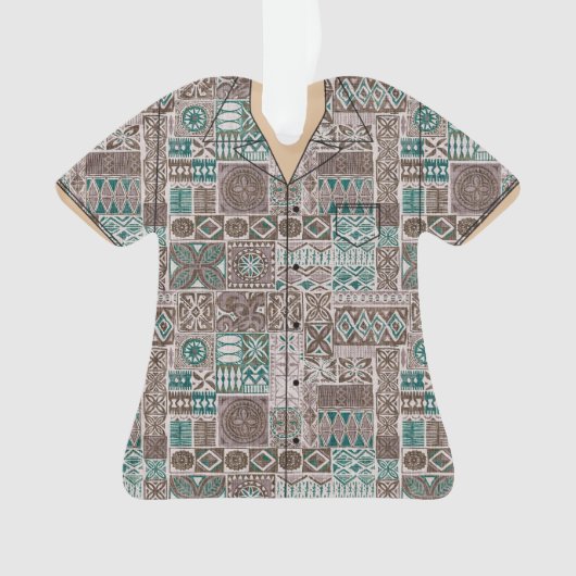 ハワイ柄Tシャツアクリルキーホルダー オーナメント (正面)
