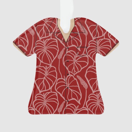ハワイ柄Tシャツアクリルキーホルダー オーナメント (正面)