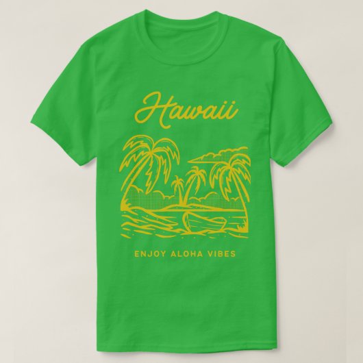 ハワイ楽しむアロハビベスTシャツ Tシャツ (デザイン正面)