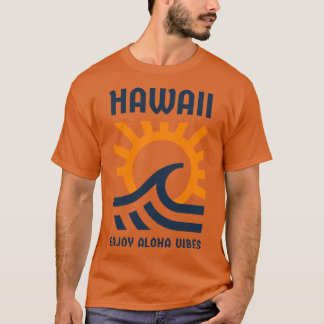 ハワイ楽しむアロハビーブオレンジブルーTシャツ Tシャツ